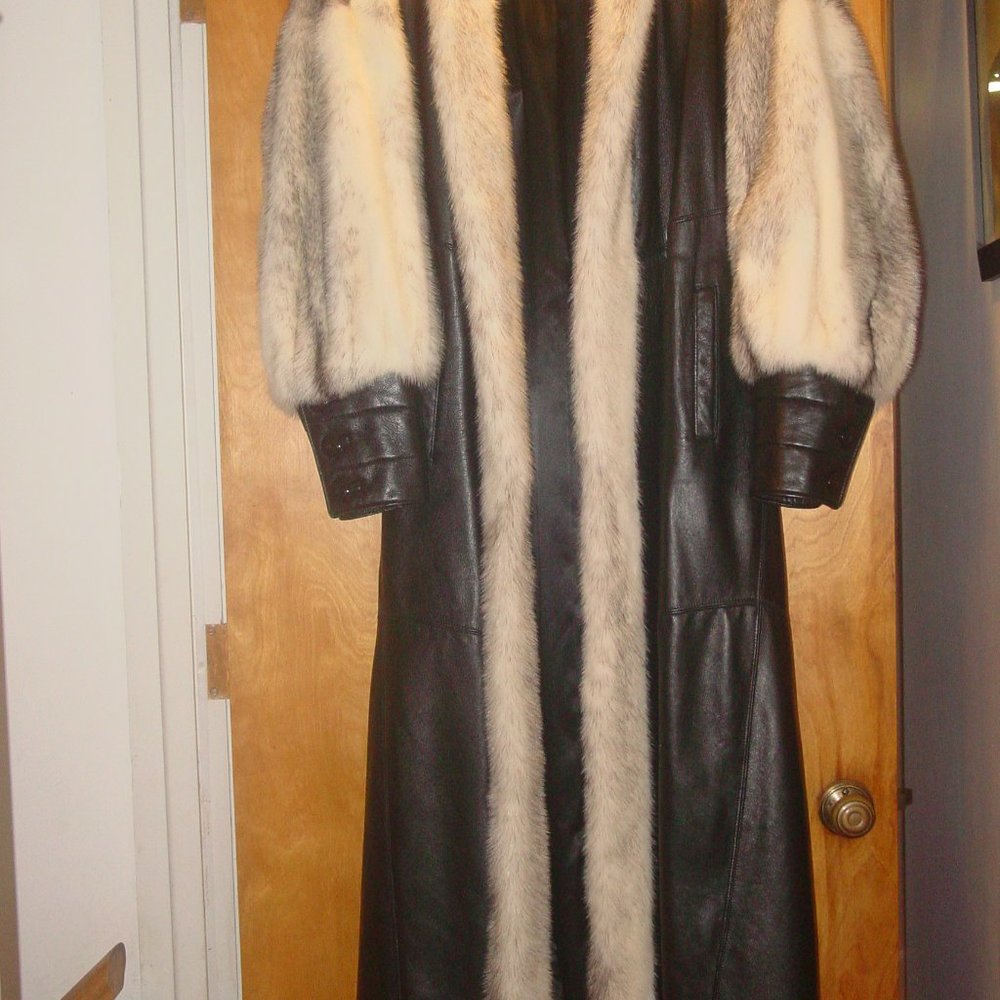 Talk of the Walk Long Leather & Mink Coat